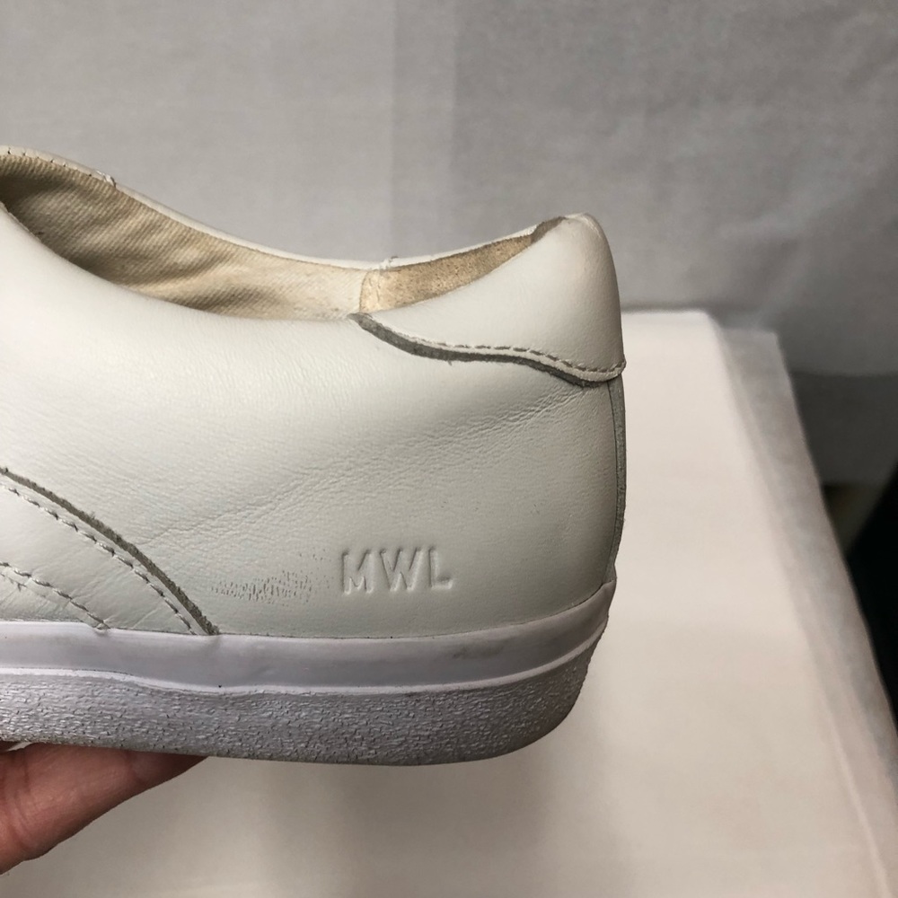 SIDEWALK LOW TOP SNEAKERS 👟 Madewell leather White 7.5 women great shape - Picture 6 of 14